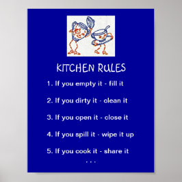Póster Regras de cozinha