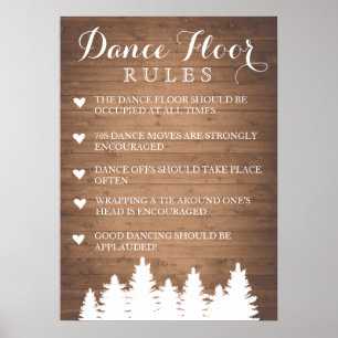 Póster Regras de Dance Floor que wedding o sinal do