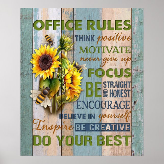 Poster Regras de Enfermeiro do Office Inspiração e Motiva (Frente)