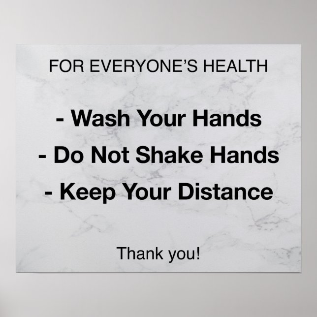 Poster Regras de Integridade | Prevenção de doenças (Frente)