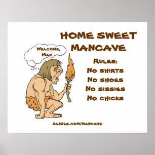Poster Regras de Mancave do homem das cavernas