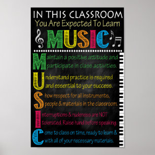 Poster Regras de Sala de Música Imprimíveis