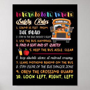 Poster regras de segurança dos ônibus escolares