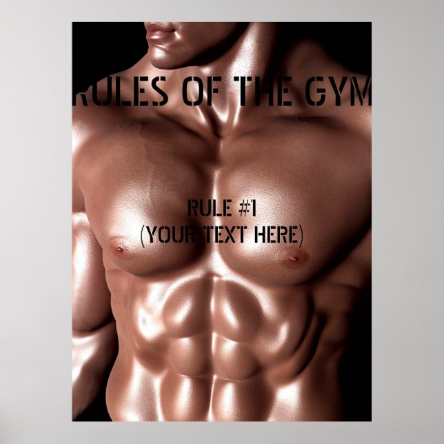 Póster Regras do texto personalizável da Gym (Frente)