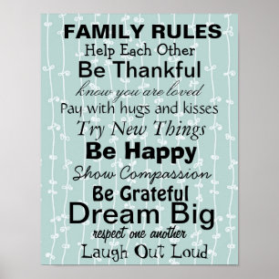 Poster REGRAS FAMILIARES, Inspiração para uma família 