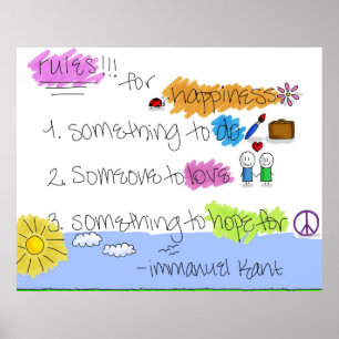 Poster Regras para a felicidade - Immanuel Kant