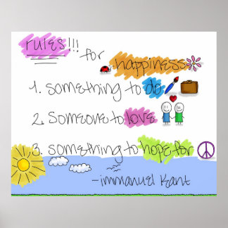 Poster Regras para a felicidade - Immanuel Kant