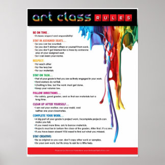 Poster Regras para a sala de aula de arte