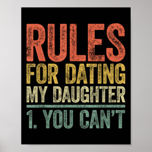 Poster Regras Para Namorar Minha Filha Camisa Você Não Po