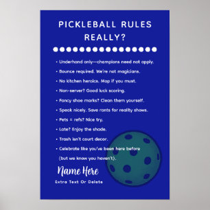 Poster Regras Personalizadas de Pickleball Edição SARÁSTI