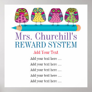 Póster Regras / RECOMPENSAS / Gerenciamento da sala de au