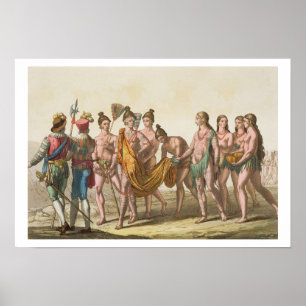 Poster Régua de Caciche acompanhada de suas esposas (cor