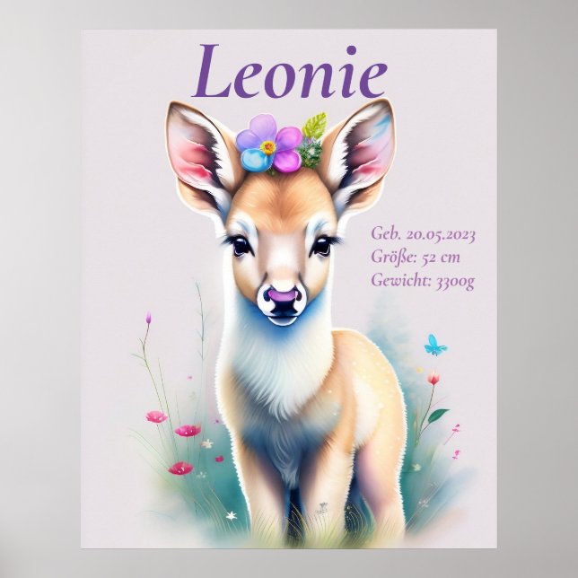 Poster Reh - Kindermotiv (Frente)