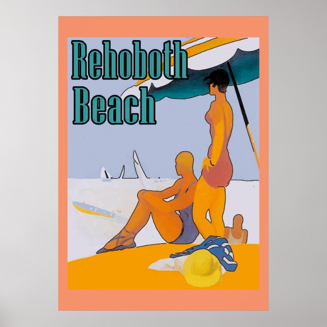 Póster Rehoboth Beach Art Deco (Frente)