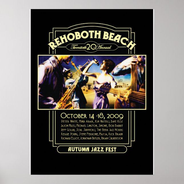 Poster Rehoboth Beach Autumn Jazz Fest 2009 (Frente)