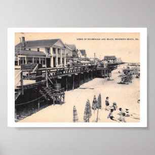 Poster Rehoboth Beach DE, Delaware, Boardwalk Vintage