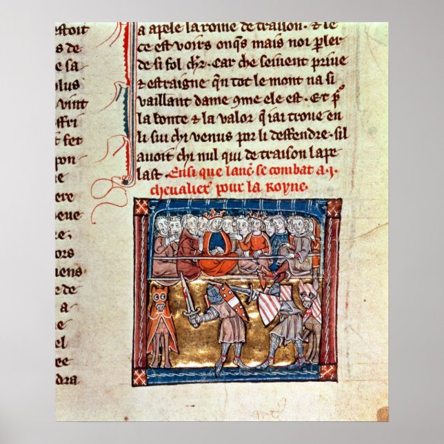 Póster Rei Arthur e Guinevere assistindo a um (Frente)