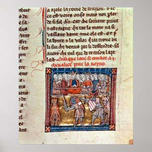 Póster Rei Arthur e Guinevere que olham a