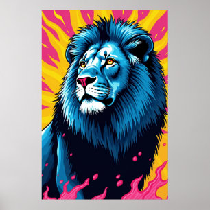 Poster Rei Ascendente - Leão de Arte Pop