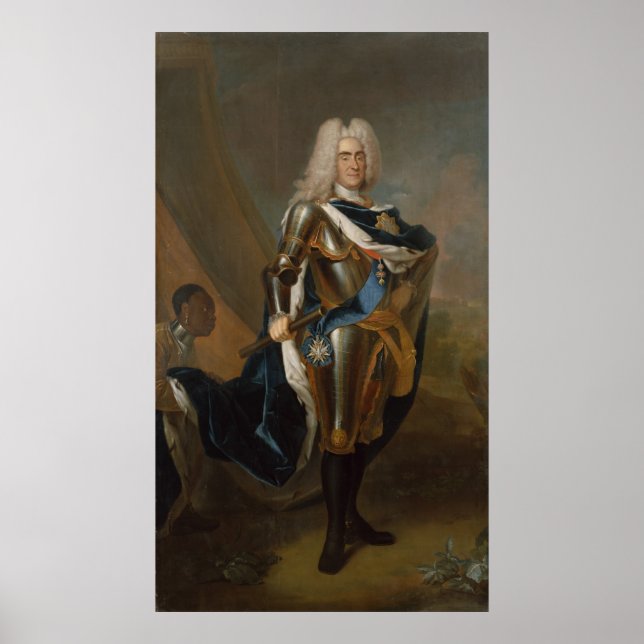 Póster Rei Augusto II de Polônia, antes de 1730 (Frente)