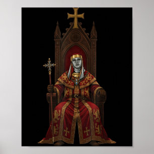 Poster Rei Baldwin Iv Máscara Floral Arte Medieval Cruzad