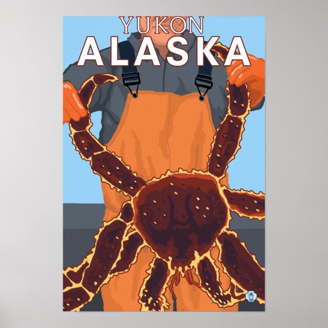 Póster Rei Caranguejo Pescador - Yukon, Alasca (Frente)