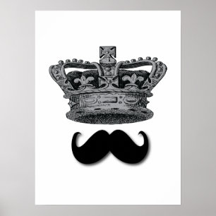 Poster Rei Coroa e bigode