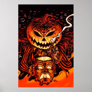 Póster Rei da abóbora do Dia das Bruxas