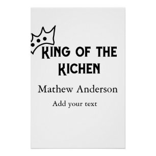 Póster Rei da cozinha adiciona nome cozinhar de padaria c