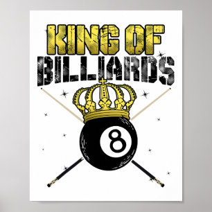Poster Rei da Fila de Piscinas Bilhar Snooker Billiard Pl