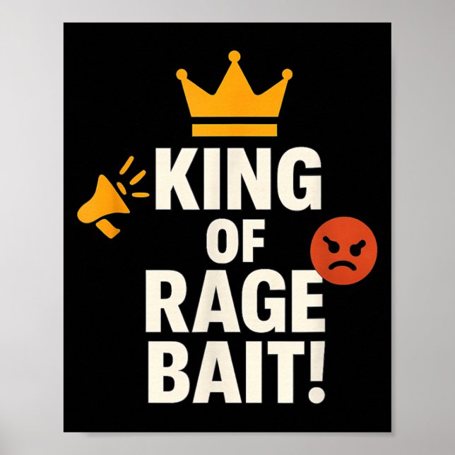 Poster Rei da Isca de Raiva Meme Divertido da Internet Ci (Frente)