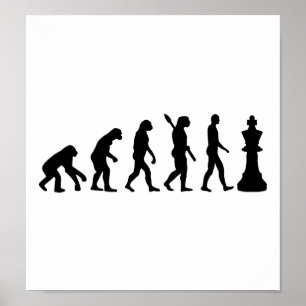 Poster Rei da xadrez da evolução
