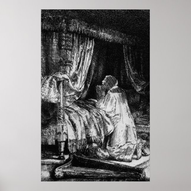 Póster Rei David na oração, 1652 (Frente)