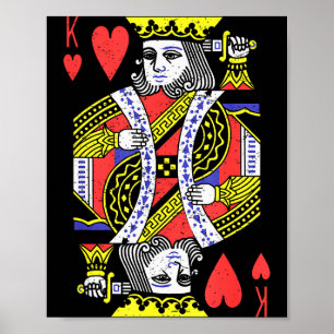 Poster Rei de Copas Fantasia de Carta de Baralho para o H