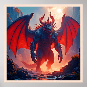 Poster Rei Demônio: Arte da Sombra do Dragão Eterno