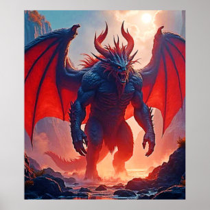 Poster Rei Demônio: Arte da Sombra do Dragão Eterno