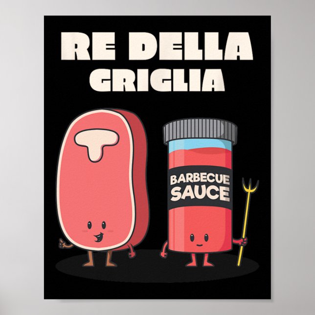 Poster Rei Do Grelha Do Churrasco De Grelha (Frente)