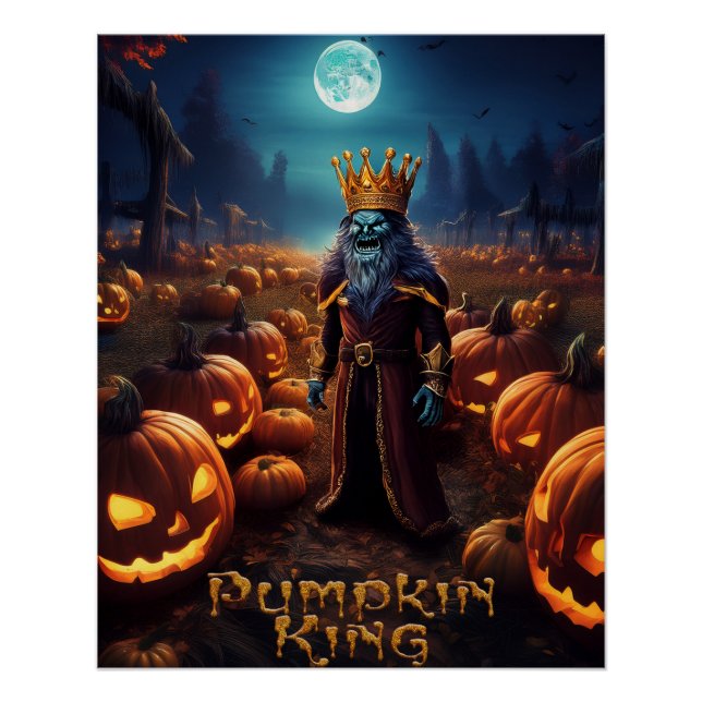 Póster Rei do Halloween do Campo de Abóbora Assombrado (Frente)