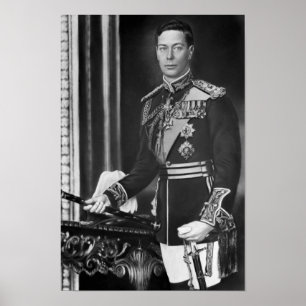 Poster Rei George VI de Inglaterra Portrait - Circa 1940