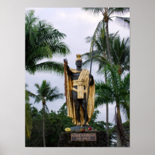 Póster Rei havaiano Kamehameha Estátua