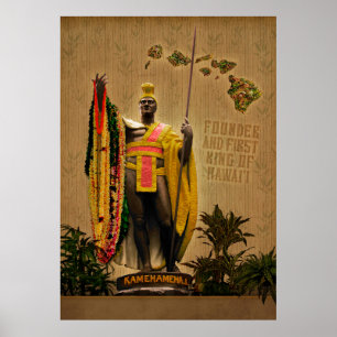 Poster Rei Havaiano Kamehameha I. Pôster