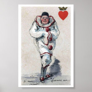 Póster Rei incomum do palhaço da imagem de cartão do jo