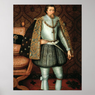 Póster Rei James mim de Inglaterra (1566-1625) (óleo em