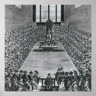 Poster Rei James mim nas casas do parlamento, 1624