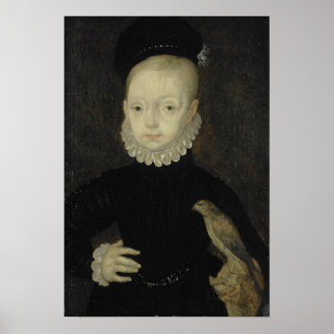 Póster Rei James VI com falcão de pardal - 1574