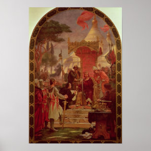 Poster Rei John Granting a Magna Carta em 1215, 1900