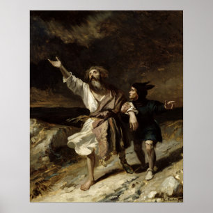 Póster Rei Lear e tolo na tempestade