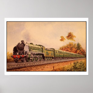 Poster Rei locomotivo Arthur do vintage do Aquarelle
