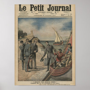 Poster Rei Manuel II de Portugal que oferece o adeus