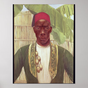 Poster Rei Mutesa de Buganda, de uma foto